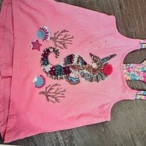 Tommy Bahama Pink Kids Blouse with Seahorse Design